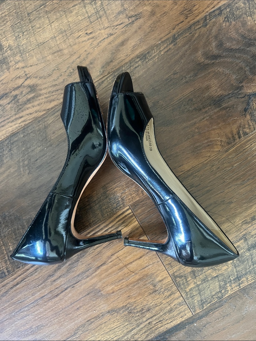 Cole Haan Black Patent Peep-Toe Pumps - Picture 2 of 3